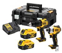 DEWALT DCK2062D2T DCK2062D2T-QW Gereedschapsset Accu-klop/schroefmachine, Accu-slagmoersleutel, Accu, Acculader 6-delig - thumbnail