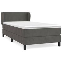Boxspring met matras fluweel donkergrijs 90x200 cm - thumbnail