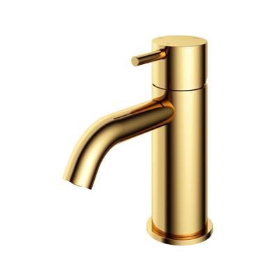 Wastafelmengkraan Hotbath Cobber 1-hendel Gebogen 14.3 cm Gepolijst Messing PVD