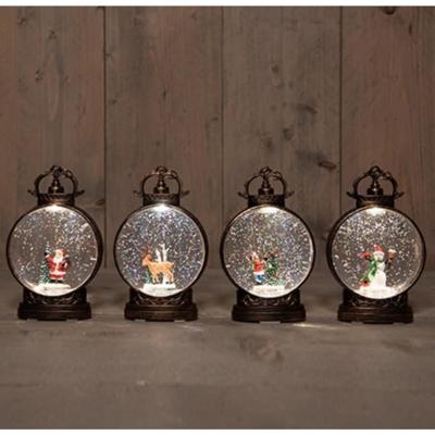 Lantaarn met glitterwater 10x17cm