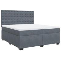 Boxspring met matras fluweel donkergrijs 200x200 cm - thumbnail