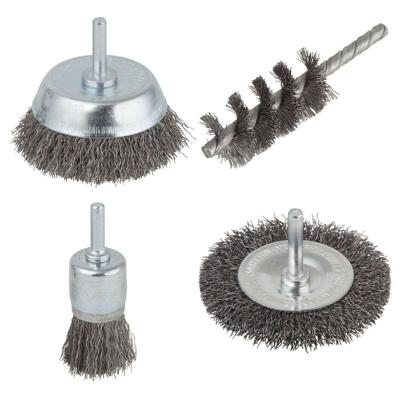 Wolfcraft draadborstel set | ronde schacht | 4-delig | 1 set - 2133000 Wolfcraft draadborstel set | ronde schacht | 4-delig | 1 set - 2133000
