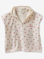 Gepersonaliseerde babyponcho van gerecycled katoen MON CÂ¼UR roze, bedrukt - thumbnail