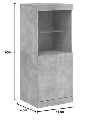 Dressoir met LED-verlichting 41x37x100 cm betongrijs