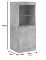 Dressoir met LED-verlichting 41x37x100 cm betongrijs - thumbnail