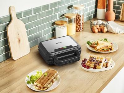 Tefal SW383D UltraCompact Wafel-Tosti-IJzer & Contactgrill RVS/Zwart