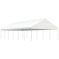Prieel met dak 13,38x5,88x3,75 m polyetheen wit - thumbnail