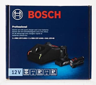 Bosch Blauw Starterset GBA 12 - 1x 2,0Ah, 1x 4,0Ah, lader GAL 12V-40 Professional - 1600A01NC9 - thumbnail