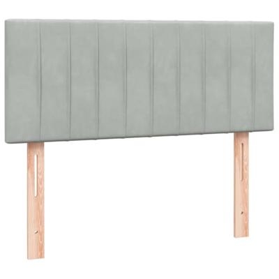 Boxspring met matras fluweel lichtgrijs 120x220 cm