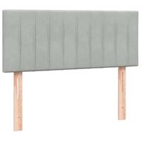 Boxspring met matras fluweel lichtgrijs 120x220 cm - thumbnail