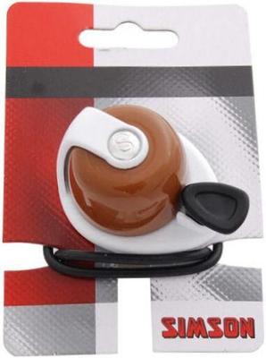 Simson fietsbel allure bruin-wit op kaart