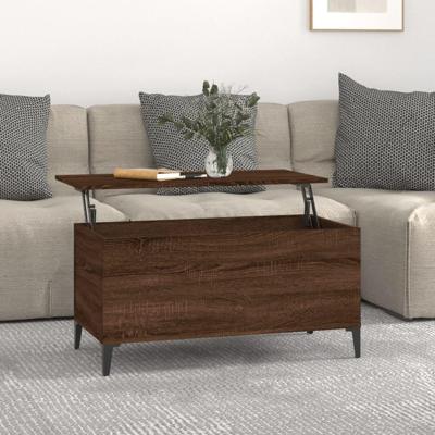 Salontafel 90x44,5x45 cm bewerkt hout bruin eikenkleur