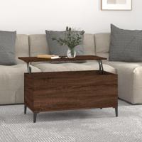 Salontafel 90x44,5x45 cm bewerkt hout bruin eikenkleur - thumbnail