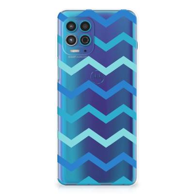 Motorola Moto G100 | TPU bumper | Zigzag Blauw