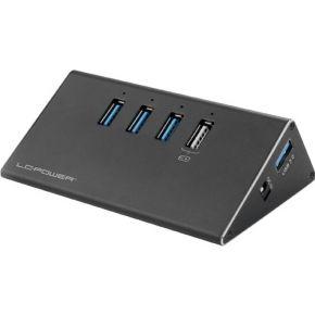 LC Power LC-HUB-ALU-2B-4 USB 3.2 Gen 1-hub 3 poorten Zwart