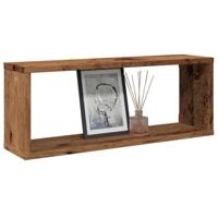 Wandschappen kubus 2 st 60x15x23 cm bewerkt hout oud houtkleur - thumbnail