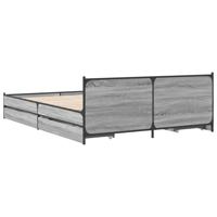 Bedframe met lades bewerkt hout grijs sonoma eiken 135x190 cm - thumbnail