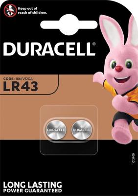 Duracell Knoopcel LR43 1.5 V 2 stuk(s) 73 mAh Alkaline AG12