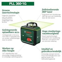 BOSCH PLL 360-1 G lijnlaser - Inclusief TT120 statief, beschermhoes, gebruikershandleiding en batterijen - thumbnail