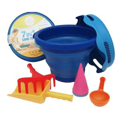 Set van 7 strandspellen COMPACTOYS blauw