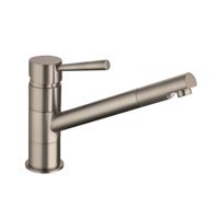 CORNWALL ééngreepsmengkraan keuken, roestvrij staal-look kraan met draaibare uitloop en draaibereik 150° keramische schijven geluidsarme, verwisselbare 35 mm-cartouche flexibele metalen aanslu - thumbnail