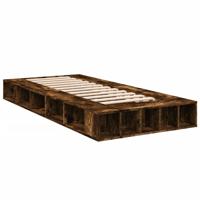Bedframe bewerkt hout gerookt eikenkleurig 100x200 cm - thumbnail