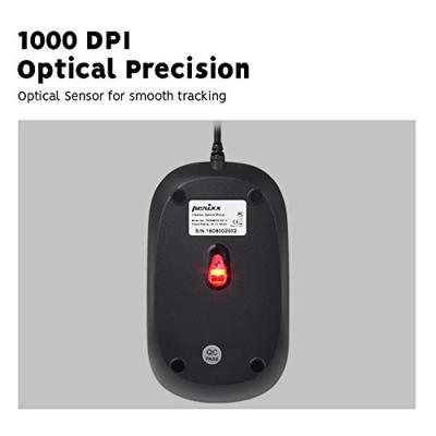 Perixx Perimice-201 Muis PS2 Optisch Zwart 3 Toetsen 1000 dpi Perixx Perimice-201 Muis PS2 Optisch Zwart 3 Toetsen 1000 dpi