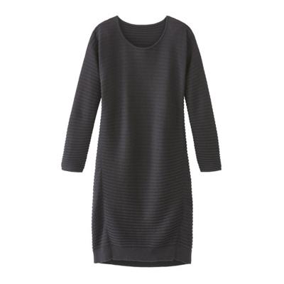 Gebreide ribbeljurk met bio-merinowol, zwart 40/42