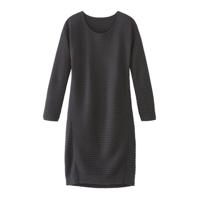 Gebreide ribbeljurk met bio-merinowol, zwart 40/42 - thumbnail