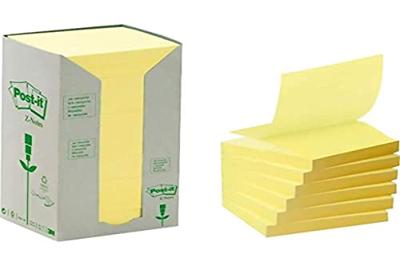 Memoblok Post-it Z-Note R330-1T 76x76mm recycled geel 16 stuks