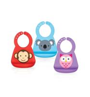 Nuby 3D Silicone Slabbetje met Dierendesigns - thumbnail