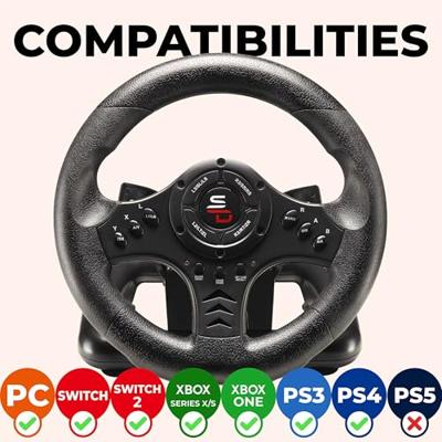 SUBSONIC - SV450 - Racing Wheel - Compatibele Xbox-serie, Switch, PS4, Xbox One, pc (programmeerbaar)