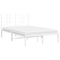 Bedframe met hoofdbord metaal wit 120x190 cm - thumbnail