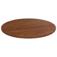 Tafelblad rond 70x1,5 cm bewerkt massief eikenhout donkerbruin - thumbnail
