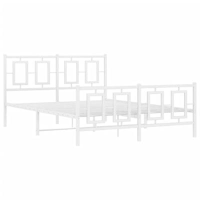 Bedframe met hoofd- en voeteneinde metaal wit 140x190 cm