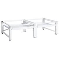 Wasmachine- en drogerverhoger met uittrekbare schappen wit - thumbnail