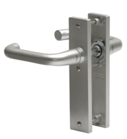 Nemef 3252 B Beslag kortschild afgerond | D kruk-kruk | geveerd | krukstift 8mm | F1 aluminium | Blind-blind - 9325202000 - thumbnail