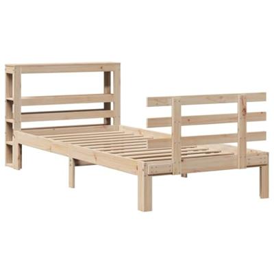 Bedframe met hoofdbord massief grenenhout 100x200 cm