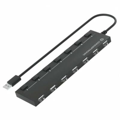 Conceptronic HUBBIES08BP interface hub USB 2.0 480 Mbit/s Zwart