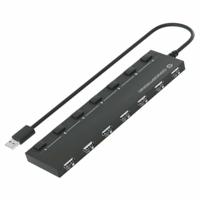 Conceptronic HUBBIES08BP interface hub USB 2.0 480 Mbit/s Zwart - thumbnail