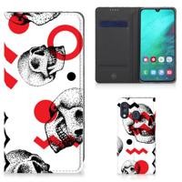 Mobiel BookCase Samsung Galaxy A40 Skull Red - thumbnail