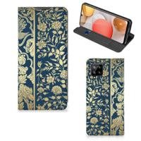 Samsung Galaxy A42 Smart Cover Beige Flowers - thumbnail