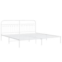 Bedframe met hoofdbord metaal wit 193x203 cm - thumbnail