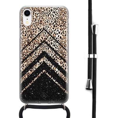 iPhone XR hoesje met koord - Chevron luipaard iPhone XR hoesje met koord - Chevron luipaard