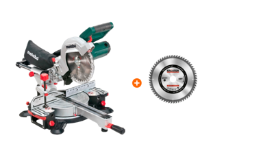 Metabo KGS 216 M + 2x Zaagblad 216x30mm Metabo KGS 216 M + 2x Zaagblad 216x30mm