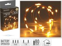 Koperdraad met 80 micro lampjes warm wit - thumbnail