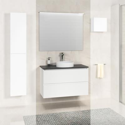 Onderkast Boss & Wessing Badkamermeubel 80 cm Met Zwart Wastafelblad Mat Wit Boss & Wessing Onderkast Boss & Wessing Badkamermeubel 80 cm Met Zwart Wastafelblad Mat Wit Boss & Wessing