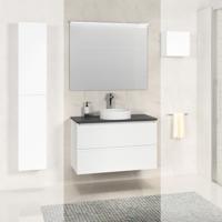 Onderkast Boss & Wessing Badkamermeubel 80 cm Met Zwart Wastafelblad Mat Wit Boss & Wessing - thumbnail