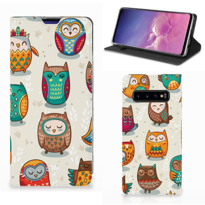 Samsung Galaxy S10 | Hoesje maken | Vrolijke Uilen Samsung Galaxy S10 | Hoesje maken | Vrolijke Uilen