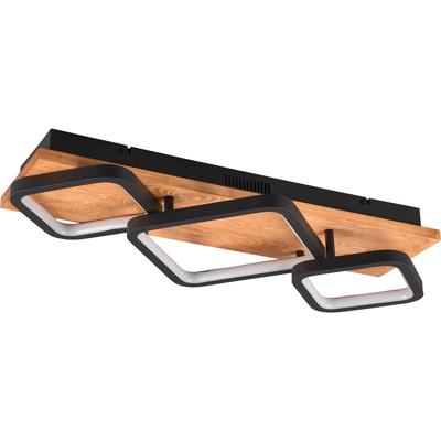 LED Plafondlamp 32W Warm Wit 3000K Dimbaar Rechthoek Mat Zwart Metaal